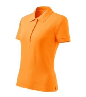 Koszulka polo damska mandarynkowy z haftem Cotton Heavy - 216