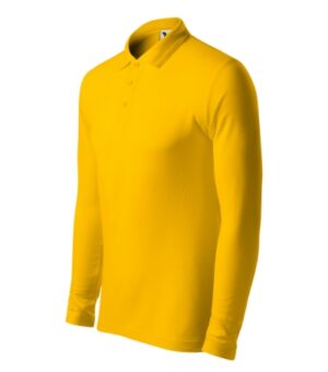 Koszulka polo męska żółta z haftem Pique Polo LS - 221