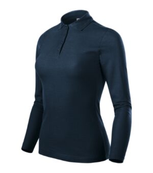 Koszulka polo damska granatowa z haftem Pique Polo LS - 231