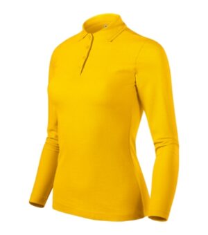 Koszulka polo damska żółta z nadrukiem Pique Polo LS - 231