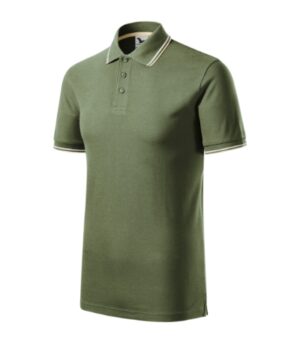 Koszulka polo męska khaki z nadrukiem Focus - 232