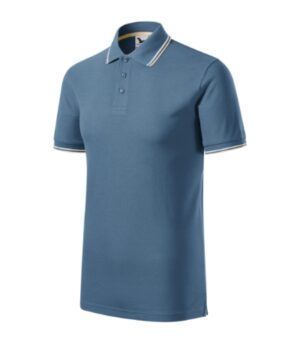 Koszulka polo męska denim z nadrukiem Focus - 232