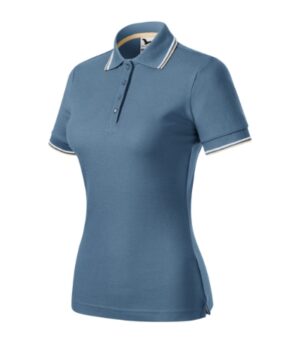 Koszulka polo damska denim z nadrukiem Focus - 233
