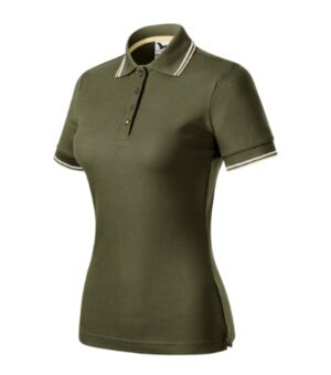 Koszulka polo damska military z nadrukiem Focus - 233