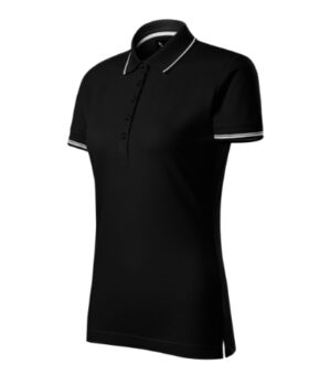 Koszulka polo damska czarna z haftem Perfection plain - 253