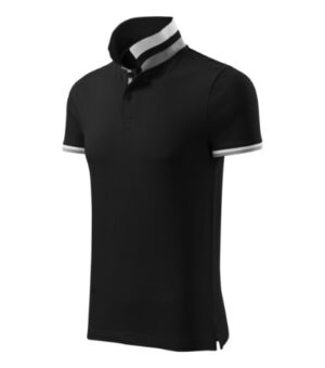 Koszulka polo męska czarna z haftem Collar Up - 256