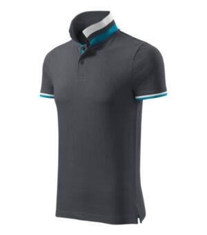Koszulka polo męska light anthracite z haftem Collar Up - 256