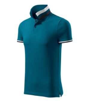 Koszulka polo męska petrol blue z haftem Collar Up - 256