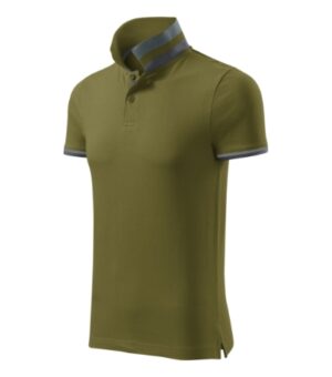 Koszulka polo męska zieleń avocado z haftem Collar Up - 256