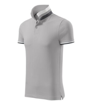 Koszulka polo męska silver gray z haftem Collar Up - 256
