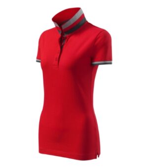 Koszulka polo damska formula red z haftem Collar Up - 257