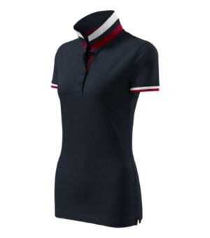 Koszulka polo damska dark navy z haftem Collar Up - 257