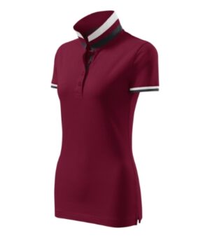 Koszulka polo damska garnet z nadrukiem Collar Up - 257