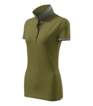 Koszulka polo damska zieleń avocado z nadrukiem Collar Up - 257