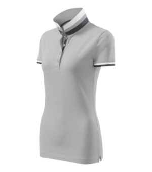 Koszulka polo damska silver gray z nadrukiem Collar Up - 257