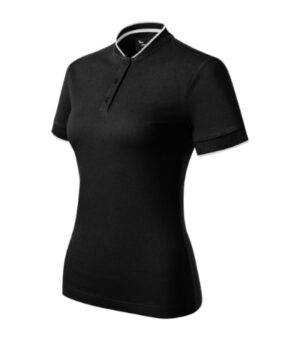 Koszulka polo damska czarna z haftem Diamond - 274