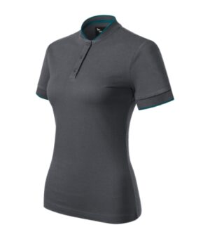 Koszulka polo damska light anthracite z haftem Diamond - 274