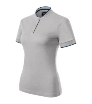 Koszulka polo damska silver gray z nadrukiem Diamond - 274