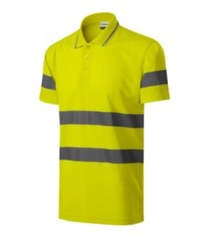 Koszulka polo unisex fluorescencyjny żółty z haftem HV Runway - 2V9