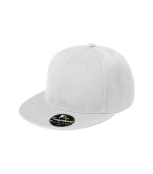Czapka unisex biała z haftem Rap 6P - 302