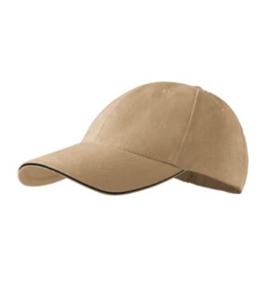 Czapka unisex piaskowy z nadrukiem Sandwich 6P - 306