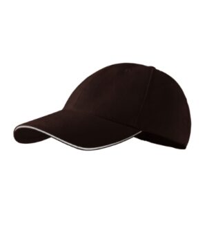 Czapka unisex kawowy z haftem Sandwich 6P - 306
