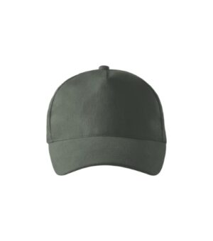 Czapka unisex ciemny khaki z haftem 5P - 307