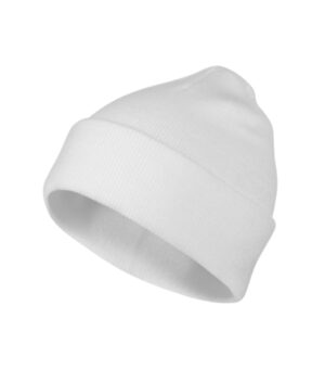 Czapka unisex biała z haftem Beanie - 315