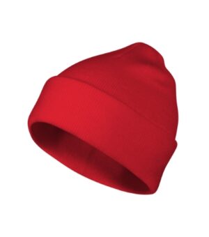 Czapka unisex czerwona z haftem Beanie - 315