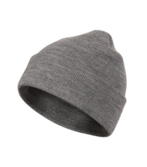 Czapka unisex ciemnoszary melanż z haftem Beanie - 315