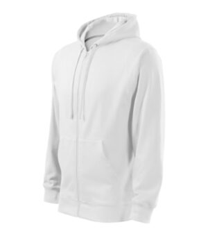 Bluza męska biała z haftem Trendy Zipper - 410