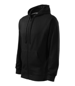 Bluza męska czarna z haftem Trendy Zipper - 410