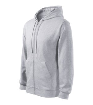 Bluza męska jasnoszary melanż z nadrukiem Trendy Zipper - 410