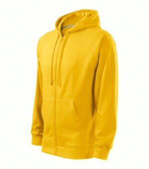 Bluza męska żółta z haftem Trendy Zipper - 410