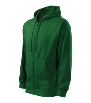 Bluza męska zieleń butelkowa z nadrukiem Trendy Zipper - 410
