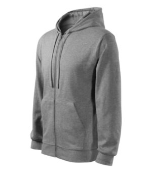 Bluza męska ciemnoszary melanż z haftem Trendy Zipper - 410