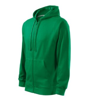 Bluza męska zieleń trawy z nadrukiem Trendy Zipper - 410