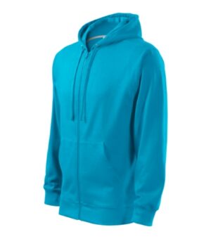Bluza męska turkus z nadrukiem Trendy Zipper - 410
