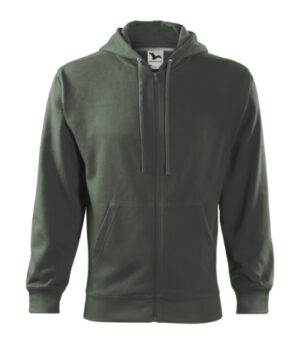 Bluza męska ciemny khaki z haftem Trendy Zipper - 410