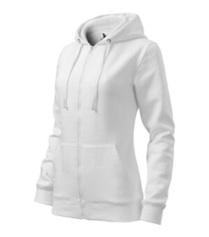 Bluza damska biała z haftem Trendy Zipper - 411