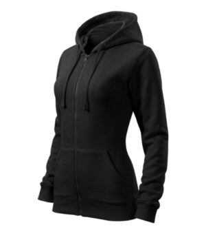 Bluza damska czarna z haftem Trendy Zipper - 411