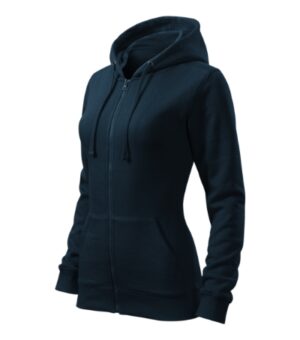 Bluza damska granatowa z nadrukiem Trendy Zipper - 411