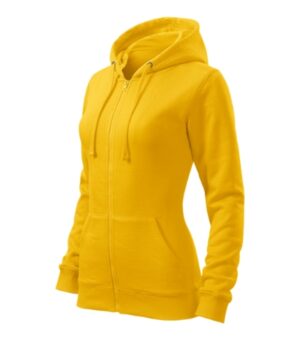 Bluza damska żółta z nadrukiem Trendy Zipper - 411