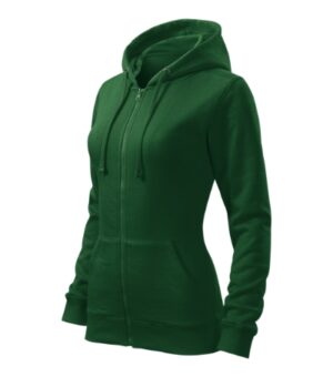 Bluza damska zieleń butelkowa z nadrukiem Trendy Zipper - 411