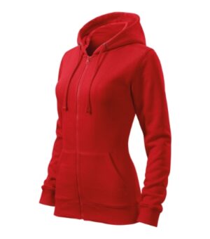 Bluza damska czerwona z nadrukiem Trendy Zipper - 411