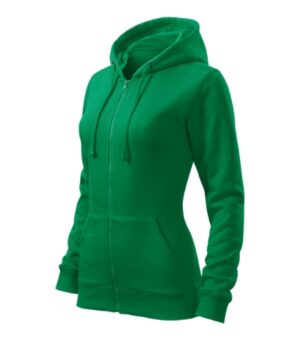 Bluza damska zieleń trawy z nadrukiem Trendy Zipper - 411