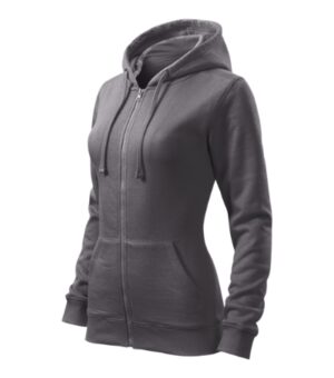 Bluza damska stalowy z nadrukiem Trendy Zipper - 411