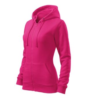Bluza damska czerwień purpurowa z nadrukiem Trendy Zipper - 411