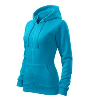 Bluza damska turkus z nadrukiem Trendy Zipper - 411