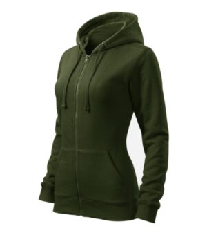 Bluza damska military z nadrukiem Trendy Zipper - 411